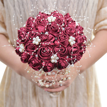 Brides hand touted the floral Korean pearl cloth art ribbon creative rose wedding wedding wedding wedding wedding wedding photography