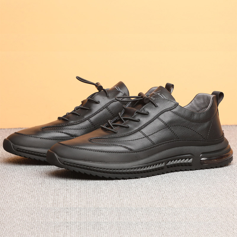 Whitt men's shoes 2022 spring and autumn new leather breathable trend all-match casual shoes soft bottom large size men's leather shoes