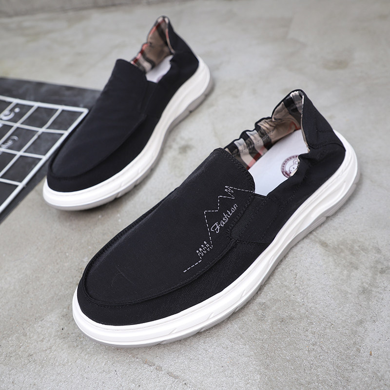Men's cloth shoes 2022 spring new breathable canvas shoes sneakers low-top set feet all-match lightweight trendy men's shoes European station