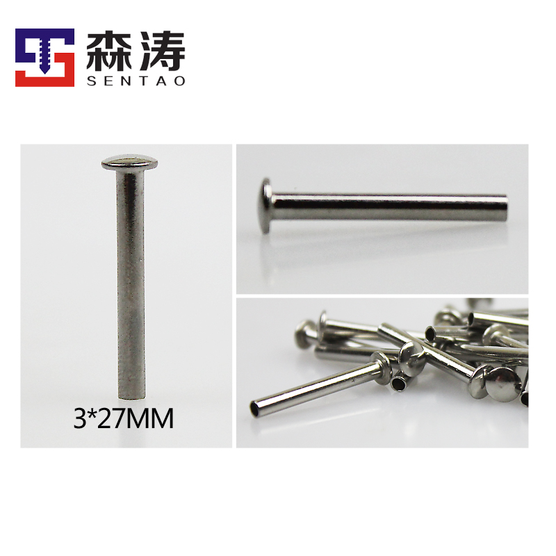 304 stainless steel half hollow rivet GB875 flat head half hollow rivet stainless steel 3MM flat head rivet 3-2