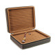 High-grade leather zipper double open portable jewelry box ring earrings necklace bracelet storage box multifunctional