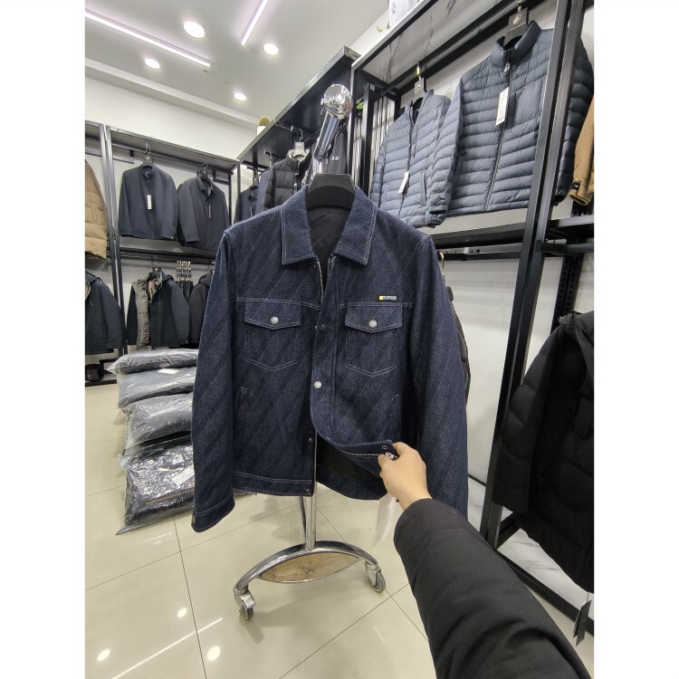 H Label Cut Label! Crisp Fit! Men's Spring and Autumn Workwear Jacket with a Vintage Twill Casual Style. Trendy