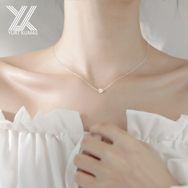 Sterling silver transfer bead necklace women's summer high-end light luxury niche collarbone chain for girlfriend girlfriend birthday gift girl - Taobao