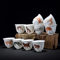 Jingdezhen hand-painted pastel perfect tea cup master cup teacup old factory antique collection