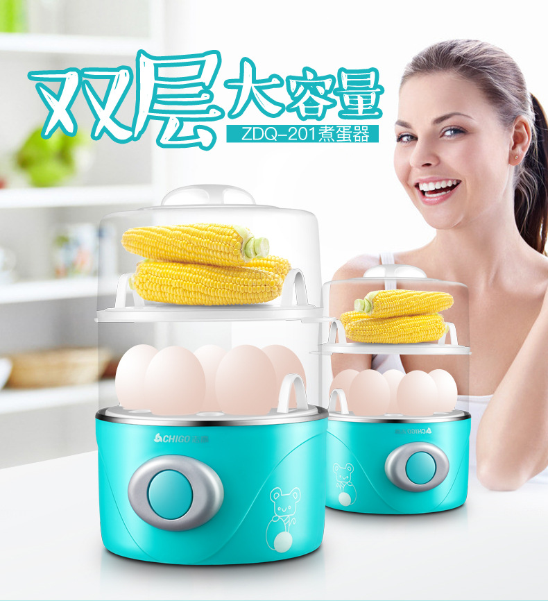 noi hap Shigao nhà hấp trứng tự động tắt nguồn 1 người ăn sáng nhỏ máy tạo trứng ký túc xá 溏 心 - Nồi trứng nồi điện nấu mì