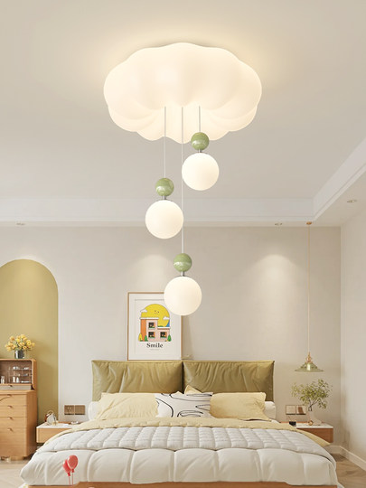 Bedroom Lamp, Ceiling Lamp, Trendy Pumpkin Lamp, Cream Style, Warm Princess Children's Room, Unique Hanging Ball, Nordic Lighting Fixtures