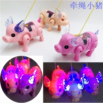 Electric rope piglets electric pigs Electric Pig eight ring electric ears glowing music rope pig toys wholesale