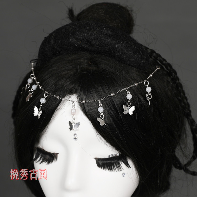 Xiu Xiangxi clothing headdress butterfly eyebrow fancy forehead ancient clothing flow Su Su Fan Princess Simply Chinese style