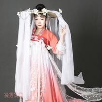 Wanxiu ancient wind fighting curtain curtain curtain sunscreen daily White Fairy silk flower tassel step photography Hanfu props