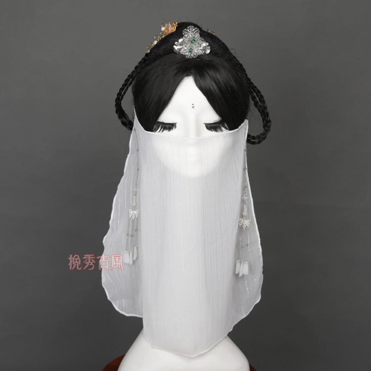 Banxiu Antique Hanfu Veil Covering Tassel Headdress Classical Ancient Performance Fairy Accessories Sunscreen Sunshade Beauty