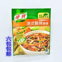 6 packs of Taiwanese imported cuisine Kangbao Hong Kong style hot and sour soup 53g bag