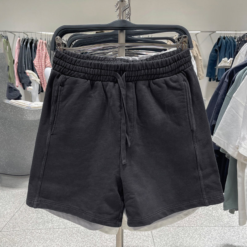 Za Obasov Men's Clothing 2026 Summer New Drawstring Casual Heavyweight Shorts Washed Five-Point Shorts 6462401807