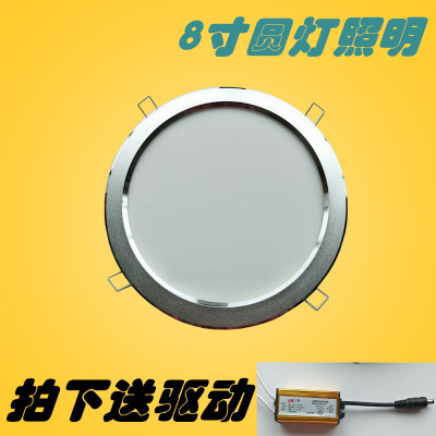Integrated ceiling bath heater middle round light 8 inch LED flat panel light dressing room kitchen four lights warm lighting