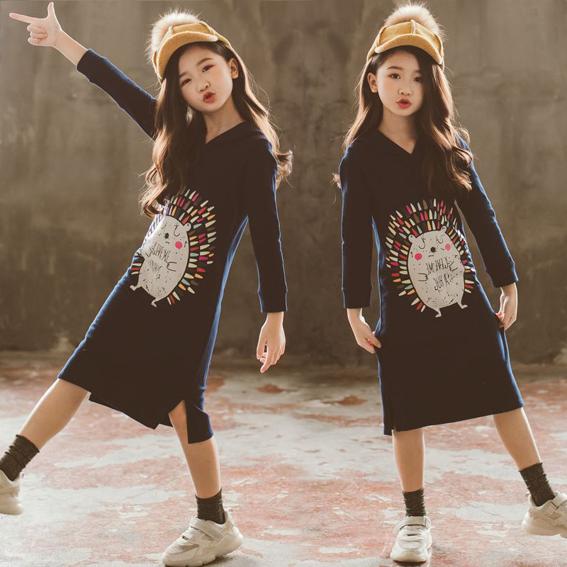 Girl's winter foreign dress CUHK Scout plus suede thickened with slim medium and long version of the weavewear skirt Spring and autumn clothes