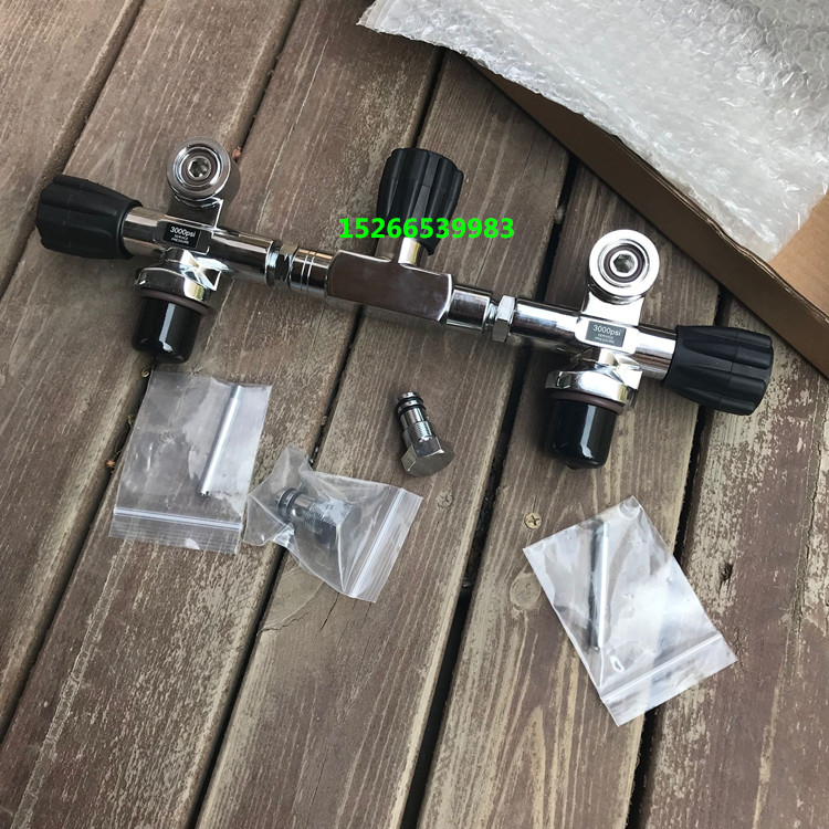 Submersible Gas Cylinder Double Bottle Gas Valve High Pressure Air Bottle Head Valve Aluminum Bottle double bottle accessories G3 4 left hand valve right