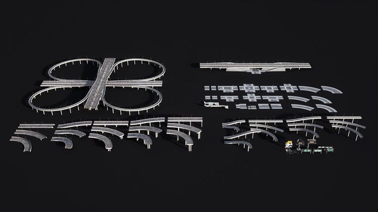 图片[2]-K016——高架桥高速公路立交桥交通设备建-cg男孩