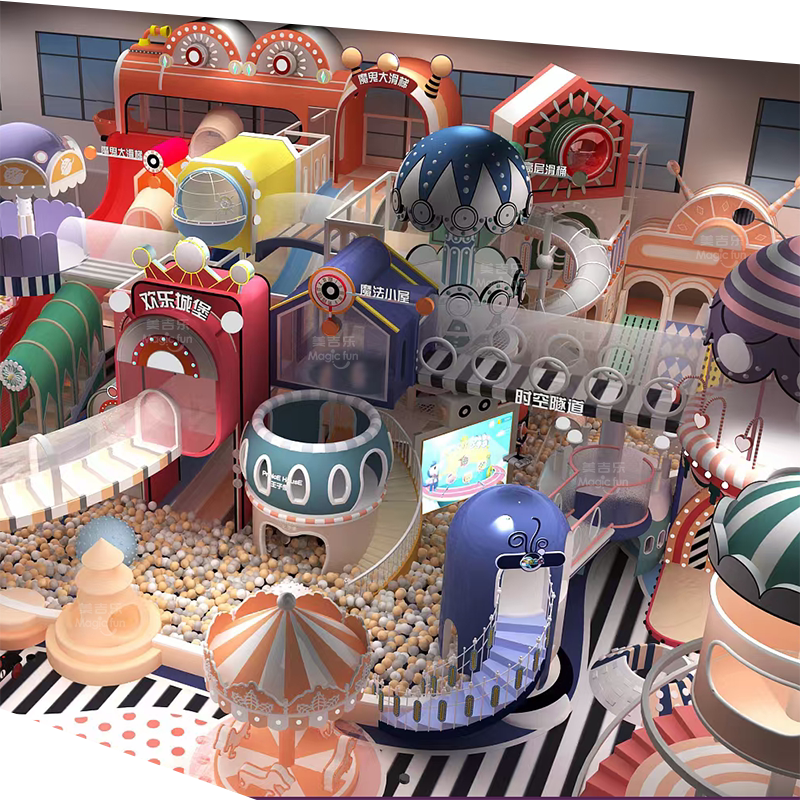Large indoor naughty castle children's park amusement park parent children entertainment restaurant equipment network red project facility manufacturer