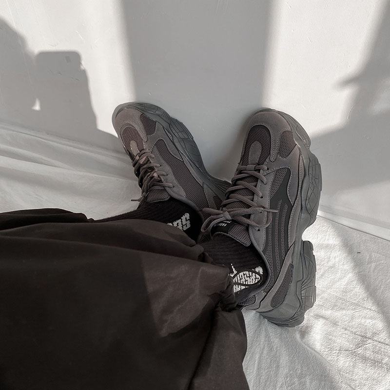 2020 autumn new ins super hot net red Harajuku port style all black old shoes men's sports casual trendy shoes