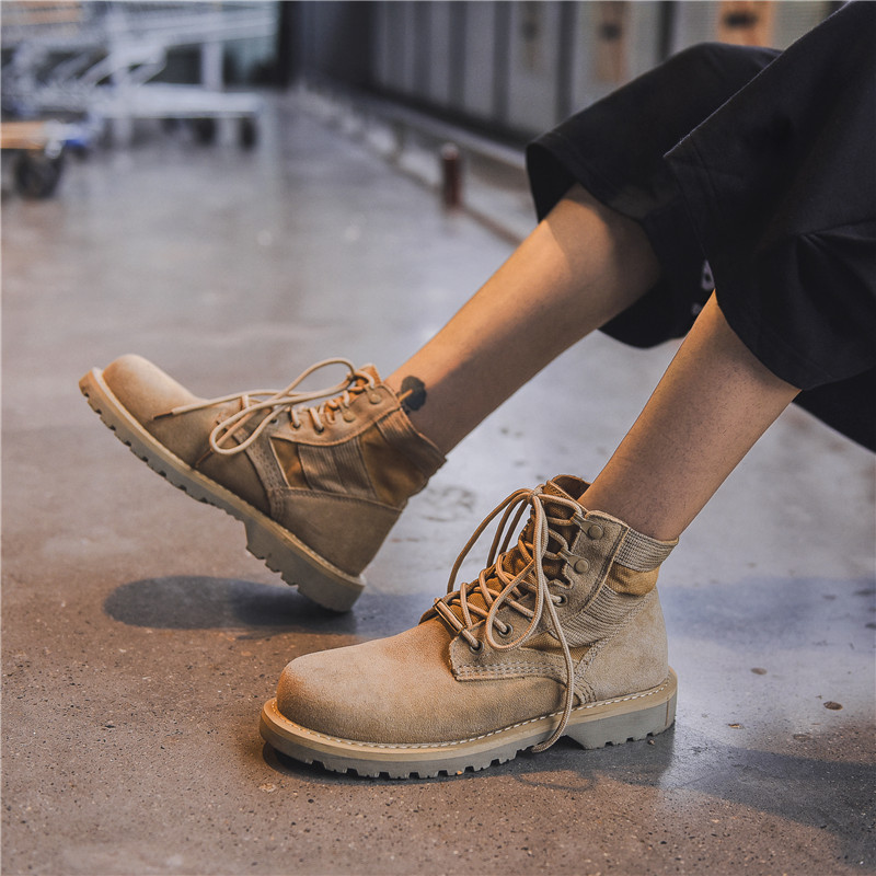 Fall and Winter Martin Boots Boots in England Winter Help Shoes High Help Shoes Workers Wears Desert Boots