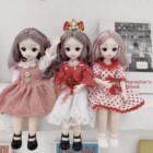 新款30厘米3D真眼bjd6分胖子体芭比娃娃洋娃娃过家家玩具生日礼物