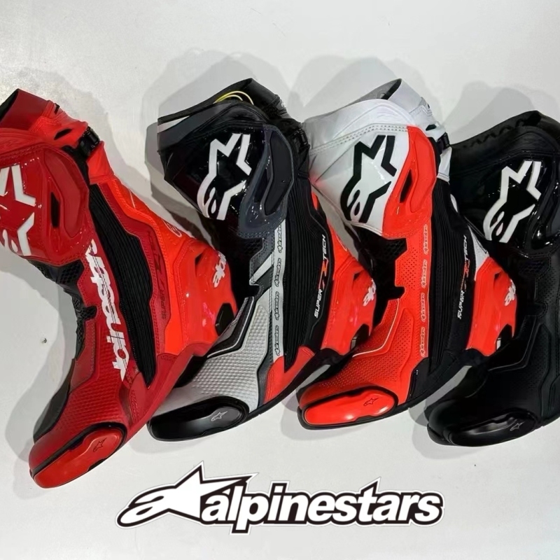A-Star Cycling Boots Alpinestars Supertech R Motorcycle Racing Breathable Racing Boots Pure White