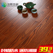 Reinforced composite wood floor 12mm log retro home environmental protection wear-resistant waterproof gray black and white Factory Direct