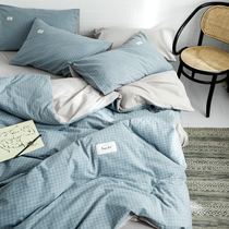 Cotton Water Washing Cotton Four Piece Cotton Bed Sheet quilt cover College Student Dormitory Single Bed Set Three Piece Set