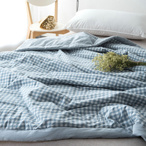 Cotton summer quilt air conditioning machine washable single summer thin spring and autumn quilt Plaid water washing cotton cotton summer quilt