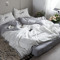 Net red cotton washing cotton quilt cover single piece cotton embroidered quilt cover double 200x230 single female 150x200