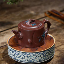  Yixing Moon Shadow Sand handmade purple sand Pot Jade Grape Ore Old Purple Clay 360cc