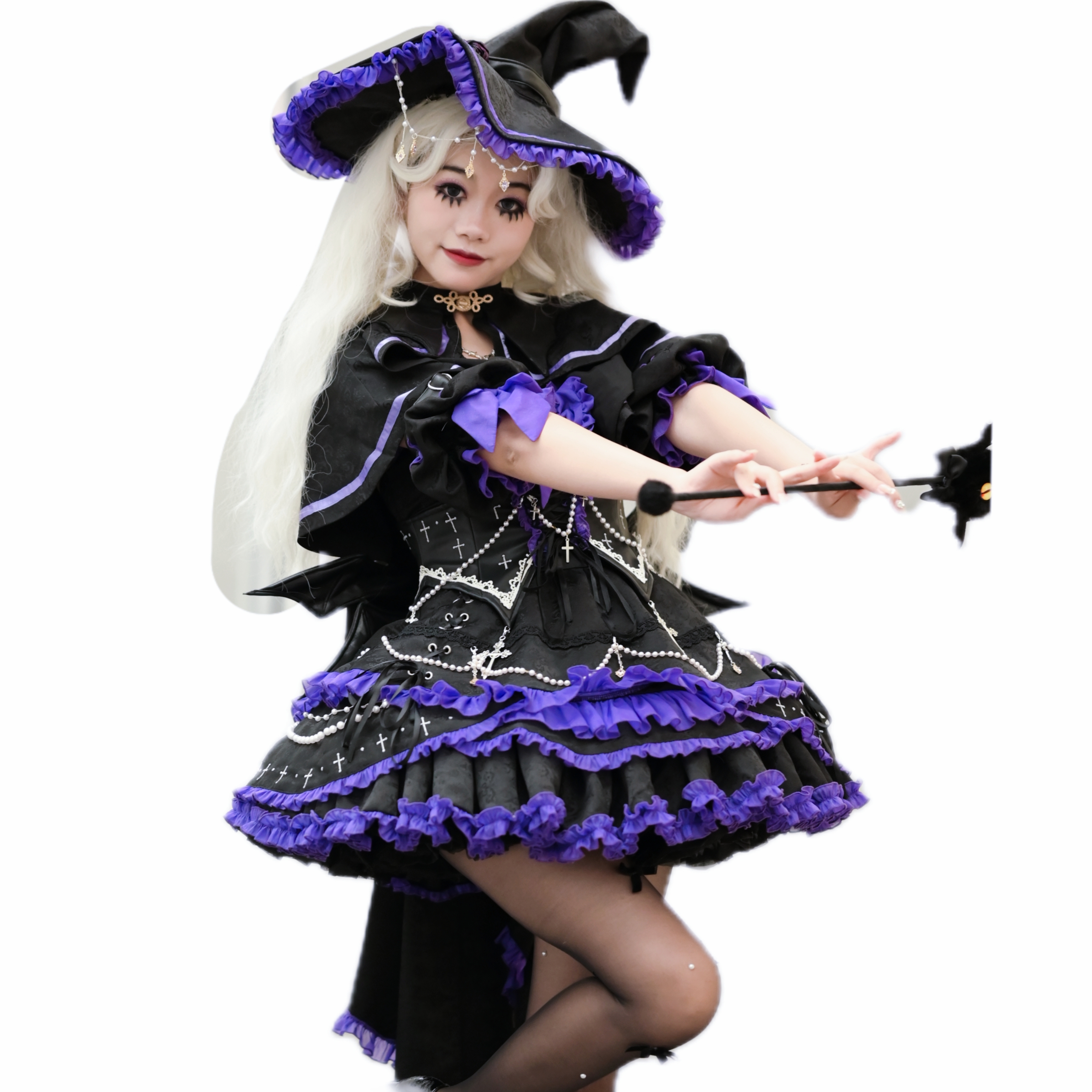 (Full Reservation) Halloween Limited Magic Trainee Huaxia Meow Lolita Dog Short Dress Gothic Diablo