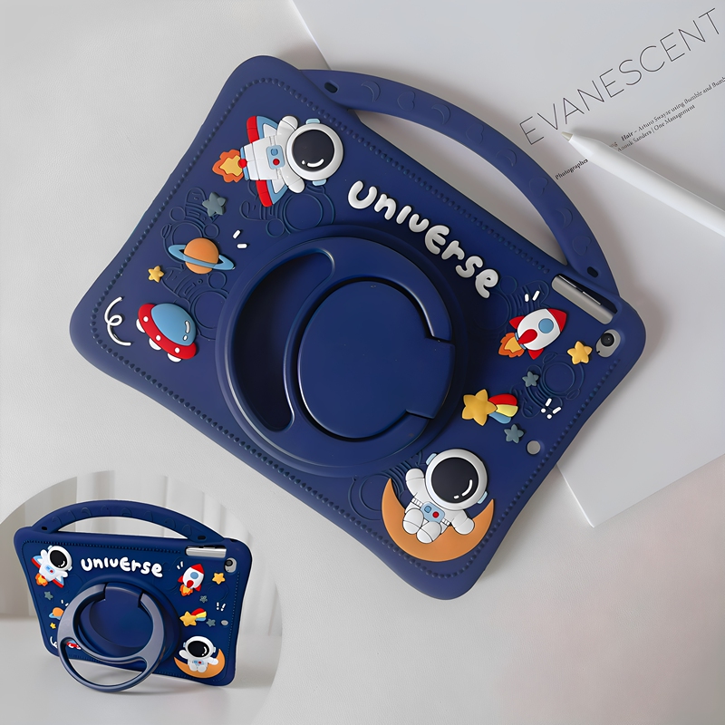 Suitable for Samsung Tab S9 Protective Case Silicone 8.7inch Rotating Stand Galaxy A9/A11+ Cartoon Kids Anti-Drop S10Fe with Pen Slot A7 Soft S6Lite Full Coverage 11inch Tablet Case