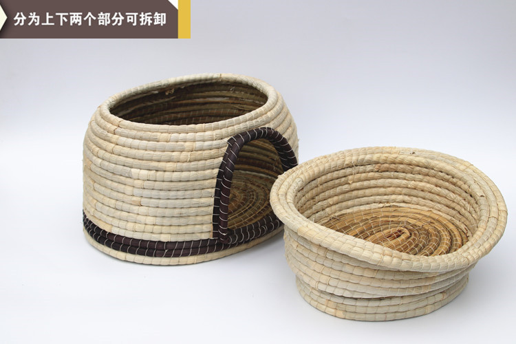 Bốn mùa mèo xả rác mùa đông ấm áp thú cưng tổ yến thủ công rơm thú cưng mèo Nhật Bản - Cat / Dog hàng ngày Neccessities bình nước gắn chuồng cho chó