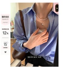Серебряное ожерелье suzyacc kr简约小众纯银爱心吊坠百搭高级感锁骨链