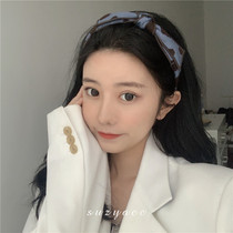 SuzyAcc Kr Korean bow hair jewelry headband female simple joker temperament tie hair hoop pressure hair card