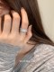 Suzyacc Kr Light Luxury Super Flash Star 전체 다이아몬드 지르콘 링 틈새 틈새 디자인 느낌 인덱스 핑거 링 조절 가능