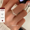 Suzyacc kr sterling silver bow imitation pearl ring elastic light luxury temperament high-end index finger ring adjustable