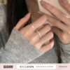 Suzyacc kr sterling silver rhinestone super flash chain ring exquisite white niche design thin circle index finger ring for women