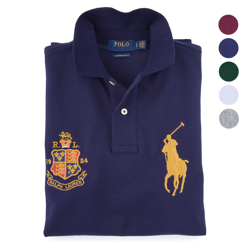 North American Ralph Lauren Men's Short-Sleeve Polo Shirt with a High-Quality Embroidered Cotton T-Shirt for Summer