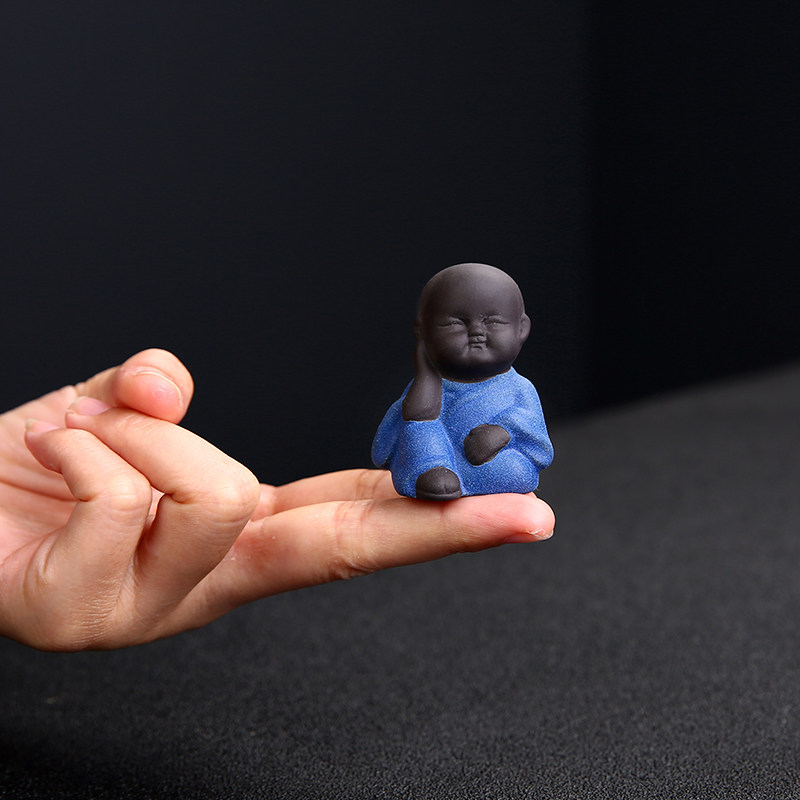 Mini tea spotting piece boutique Creative Purple Sand three-four-small monk Rat Flower Pot decorated with tea tray Tea Play
