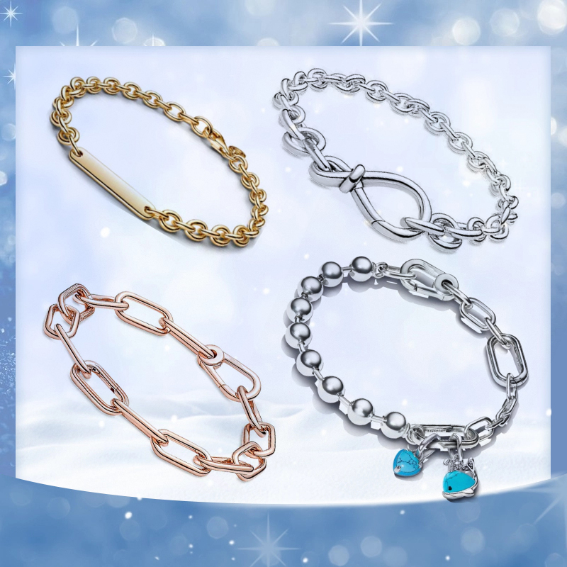 Shining Tennis Bracelet Can Be DIY Pendant Beaded Plain Chain Exquisite and Elegant Ball Chain Buckle Chain Couple Outfit