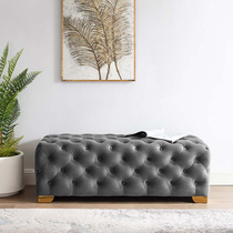 Nordic velvet shoe stool ins light luxury gray sofa stool cloakroom stool bench foot pedal bedroom bed tail stool