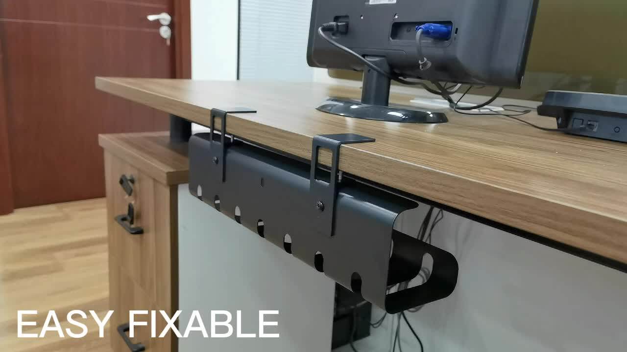 Surealong Steel Cable Duct Desk Cable Management Tray Holder Office