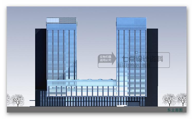 现代高层办公楼、科研中心综合楼建筑设计cad+文本+效果图-16