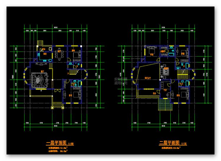 Z023三套欧式别墅建筑方案设计CAD（2套施工图）+2张效果图-11