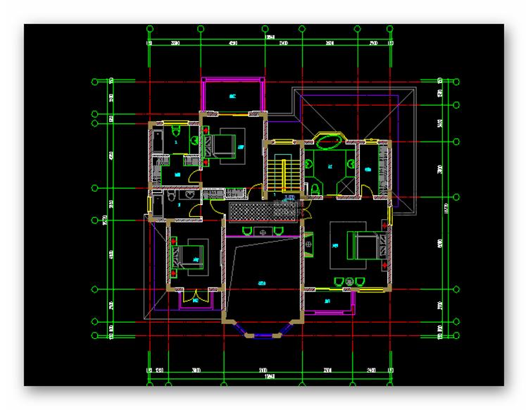 Z003四套西班牙欧式别墅平立面cad+精细su+max+总平面-15