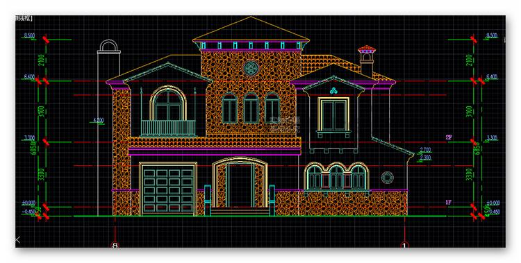 Z003四套西班牙欧式别墅平立面cad+精细su+max+总平面-10