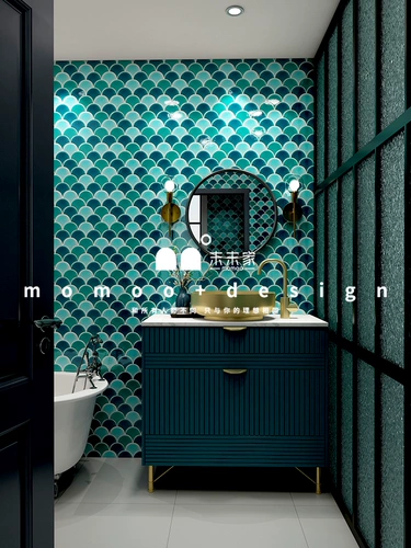 Последняя кухонная туалетная чернила зеленые драконские чешуйки вентиляционного вентилятора мозаика белая ванная комната настенная настенная настенная настенная плитка