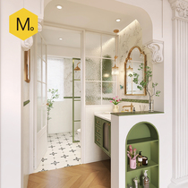 Momojia French fresh green bathroom tiles Nanyang style swallow tiles bathroom waistline wall tiles toilet floor tiles