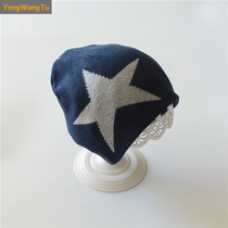 Male baby handsome hat autumn and winter newborn baby cotton knit hat baby warm ear protection hat boy hat